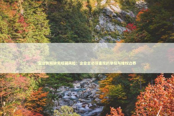营业执照缺失暗藏风险：企业主必须重视的举报与维权边界 企业服务